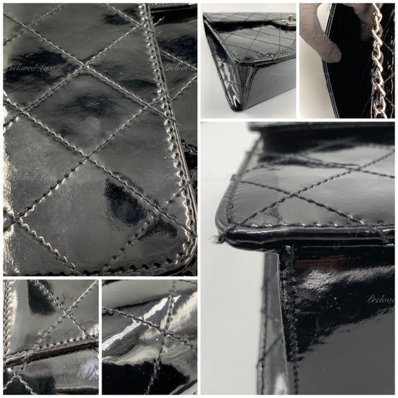 Authentic CHANEL Patent Black Jumbo Flap Crossbody - Picture 11 of 17